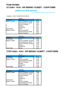 HORAIRES TRANSPORT 2025-2026